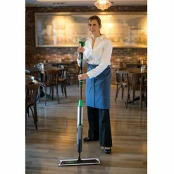 Unger Excella Cleaning Pads - Rectangle20" Length - Floor, Mopping - Hook & Loop Fastener, Durable - MicroFiber, Polyester - Green, Black - 1 Each