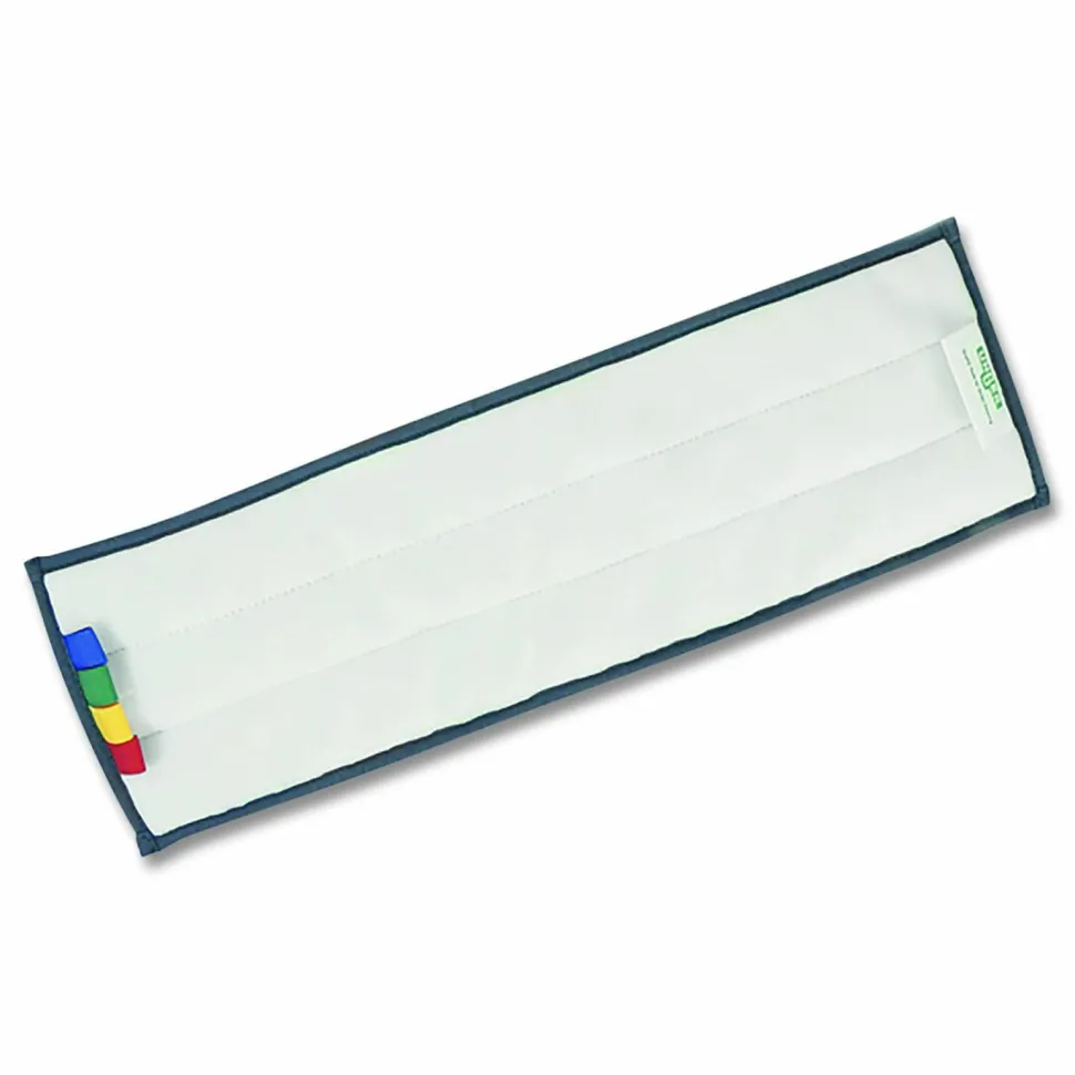 Unger Excella Cleaning Pads - Rectangle20" Length - Floor, Mopping - Hook & Loop Fastener, Durable - MicroFiber, Polyester - Green, Black - 1 Each