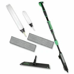 Unger Excella Floor Cleaning Kit, 20" Gray Microfiber Head, 48" to 65" Black/Green Handle