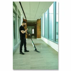 Unger Excella Floor Cleaning Kit, 20" Gray Microfiber Head, 48" to 65" Black/Green Handle
