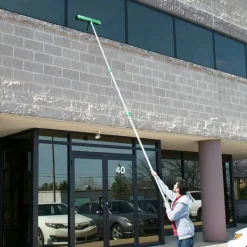 Unger Opti-Loc Extension Pole, 18 ft, Three Sections, Green/Silver