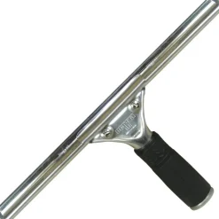 Unger 12" Pro Stainless Steel Complete Squeegee - 12" Blade - Non-slip Grip, Ergonomic - Black, Silver - 10 / Carton