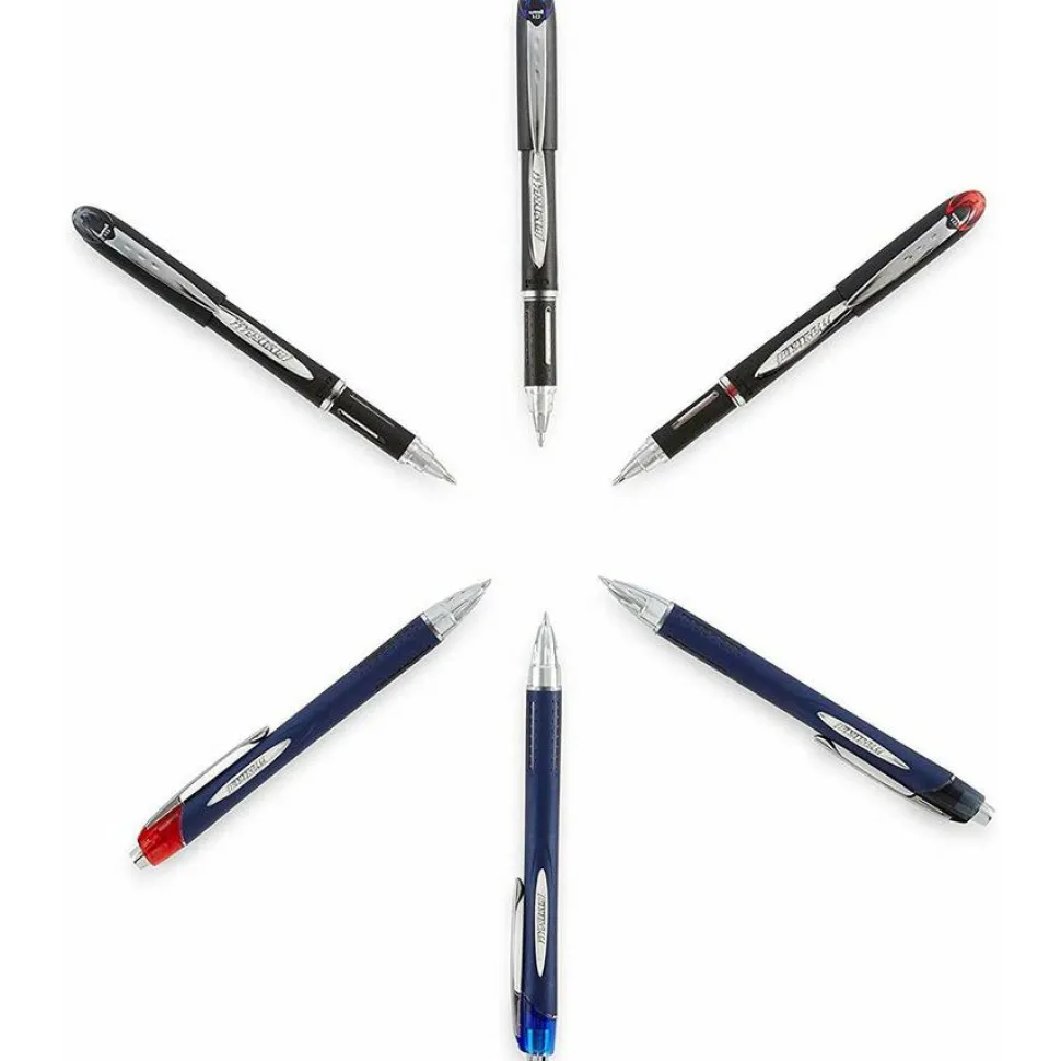 uniball JETSTREAM RT Ballpoint Pens, Fine Point (0.7mm), Black, 12 Count