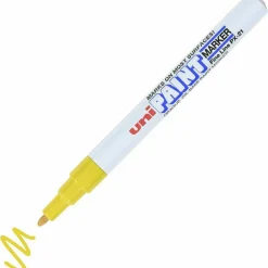UniBall Oil-Base Fine Line uni Paint Markers - Fine Marker Point - Yellow Oil Based Ink - 1 Each