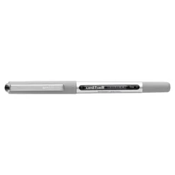 uniball Vision Rollerball Pens, Fine Point, 0.7 mm, Gray Barrel, Black Ink, Pack Of 12