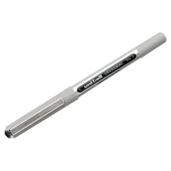 uniball Vision Rollerball Pens, Fine Point, 0.7 mm, Gray Barrel, Black Ink, Pack Of 12