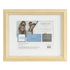Uniek Zahra Photo/Document Picture Frame, 13 5/16” x 16 5/16" With Mat, Light Natural