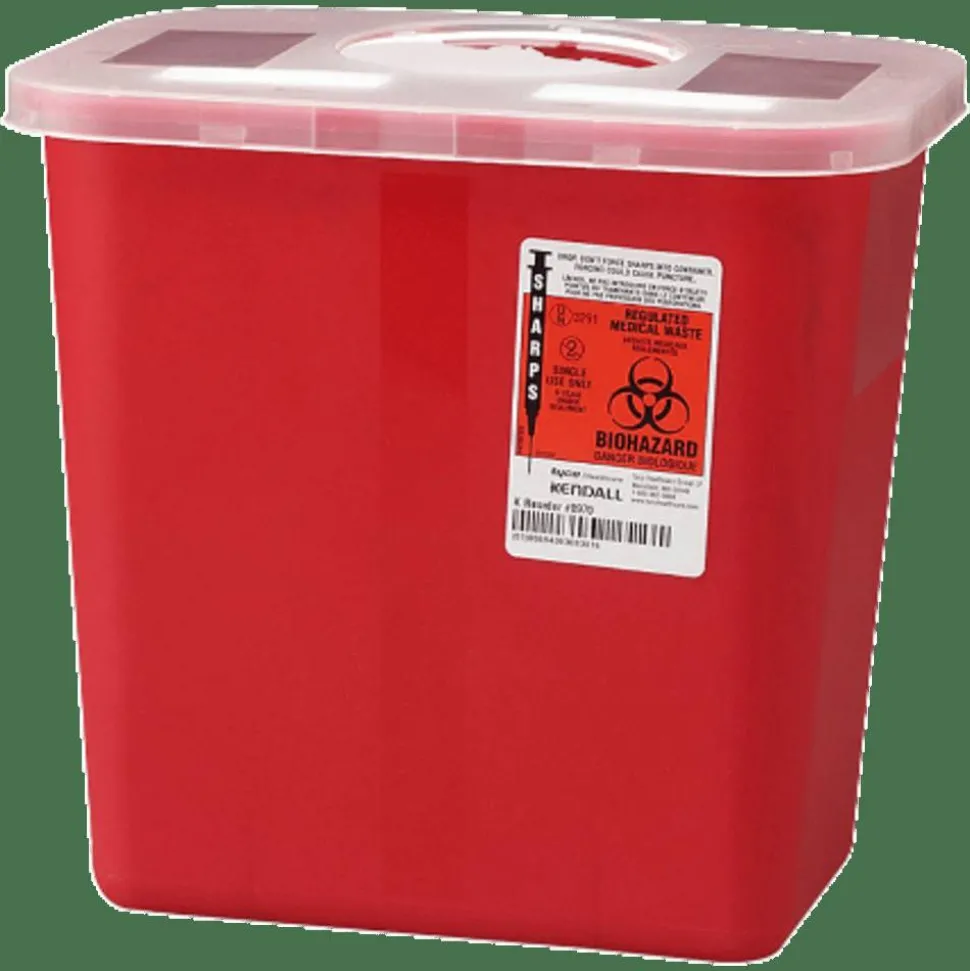 Unimed Sharps Container With Rotor Lid, 2 Gallon