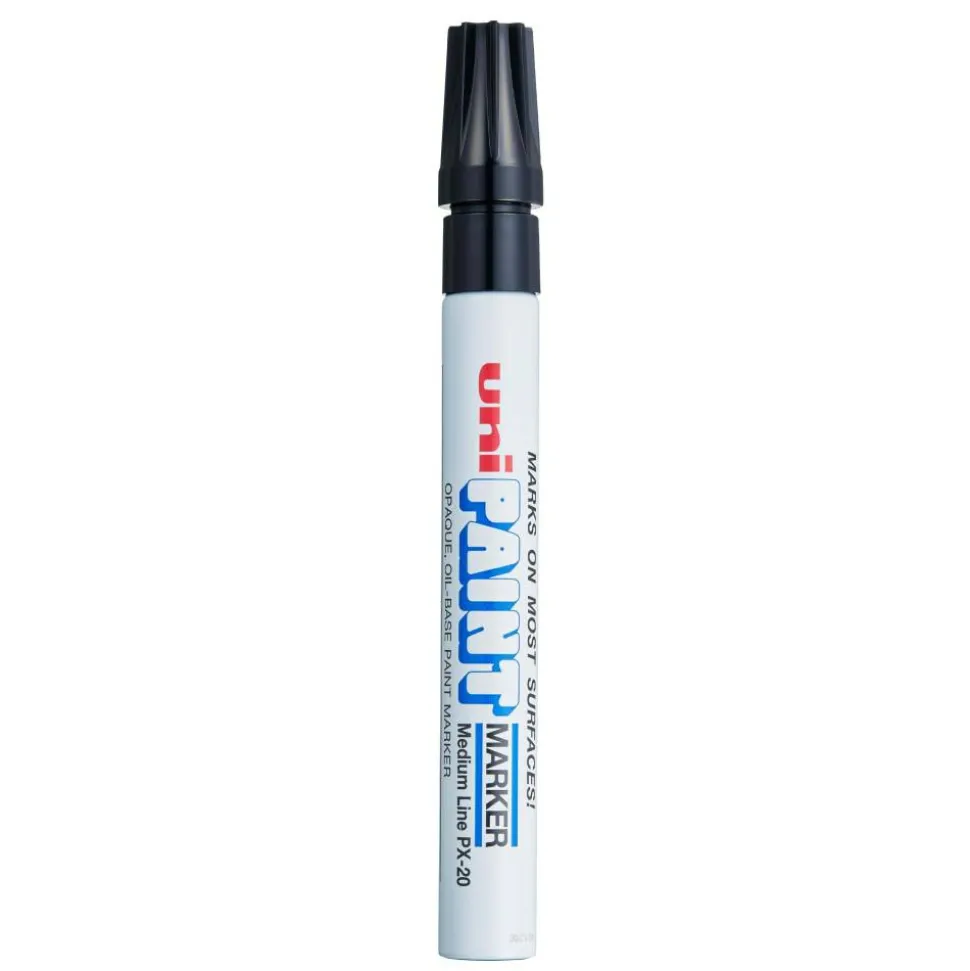 Uni-Paint Markers, Medium Point, Black, Pack Of 12