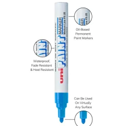 Uni-Paint Markers, Medium Point, Blue, Pack Of 12
