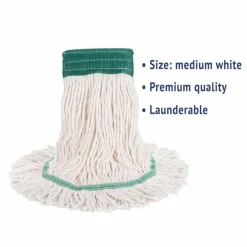 Unisan Super Loop Cotton/Synthetic Yarn Wet Mop Head, Medium, White