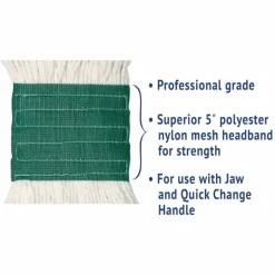 Unisan Super Loop Cotton/Synthetic Yarn Wet Mop Head, Medium, White