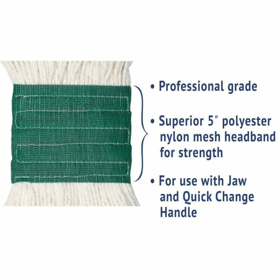 Unisan Super Loop Cotton/Synthetic Yarn Wet Mop Head, Medium, White