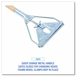 Unisan Wood Quick-Change Mop Handle, 63