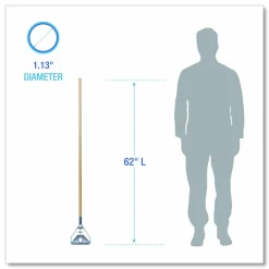 Unisan Wood Quick-Change Mop Handle, 63