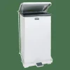 United Receptacle Defenders Steel Step Can, 6.5 Gallons, 23" x 12" x 12", White