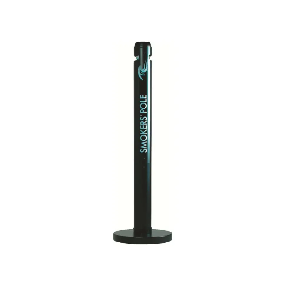 United Receptacle Freestanding Smoker's Pole, 41" x 14 1/4" x 14 1/4", Black