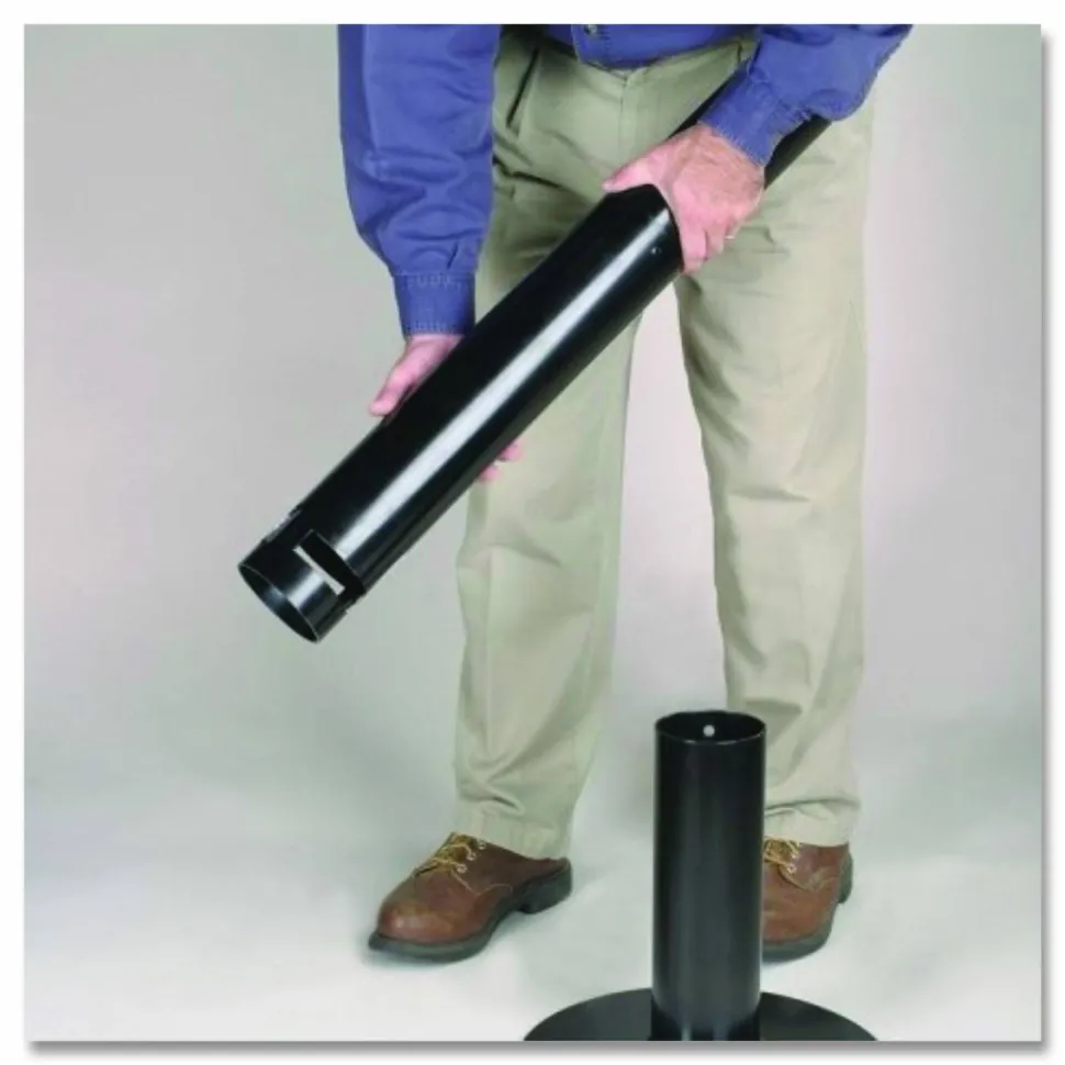 United Receptacle Freestanding Smoker's Pole, 41" x 14 1/4" x 14 1/4", Black