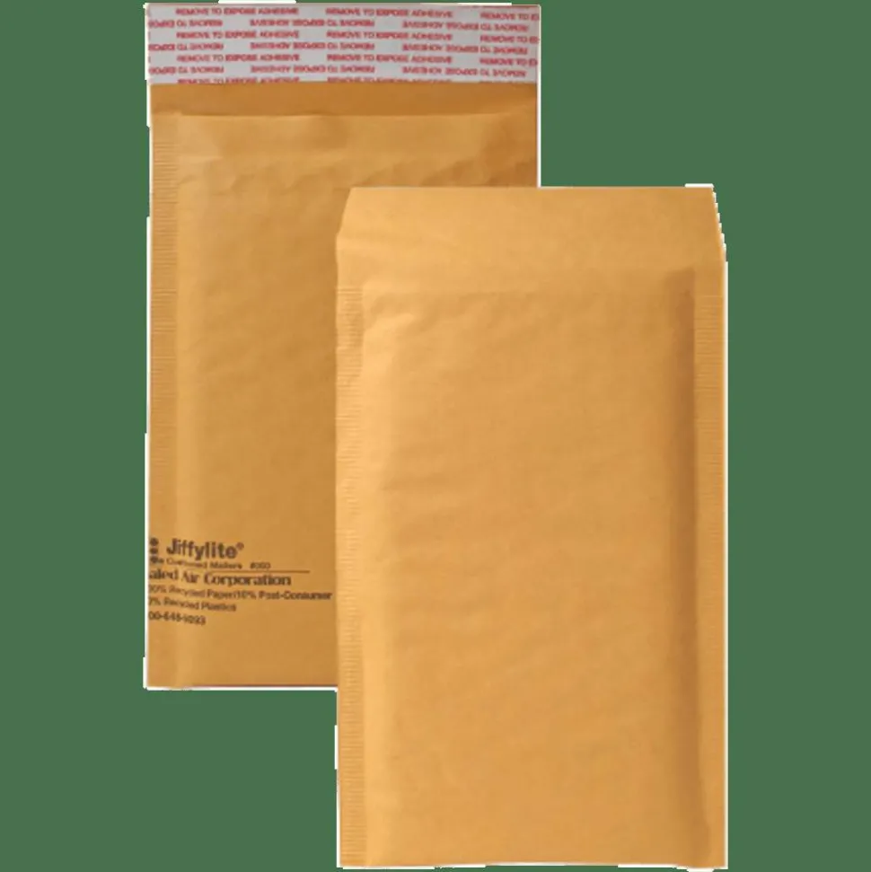United Stationers Sealed Air Jiffylite Cushioned Mailer, 4" x 8", Kraft, Carton Of 25