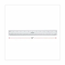Universal Clear Plastic Ruler, Standard/Metric, 12" Long, Clear