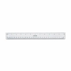 Universal Clear Plastic Ruler, Standard/Metric, 12