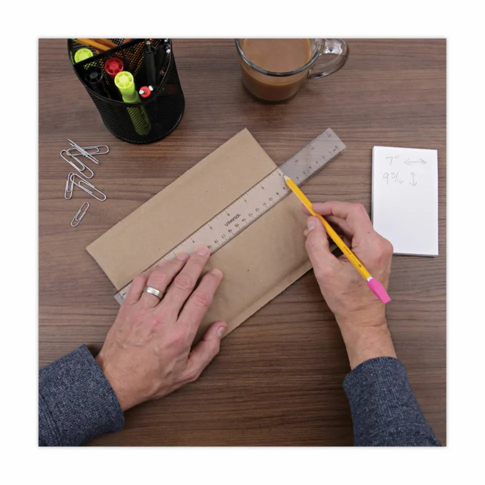 Universal Clear Plastic Ruler, Standard/Metric, 12" Long, Clear