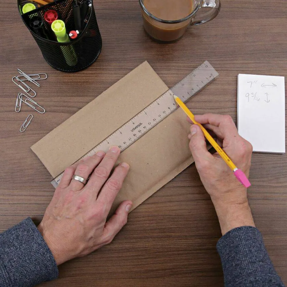 Universal Clear Plastic Ruler, Standard/Metric, 12" Long, Clear