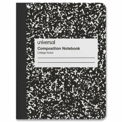 Universal Composition Book, Medium/College Rule, Black Marble Cover, (100) 9.75 x 7.5 Sheets