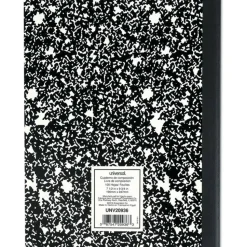 Universal Composition Book, Wide/Legal Rule, Black Marble Cover, (100) 9.75 x 7.5 Sheets, 6/Pack
