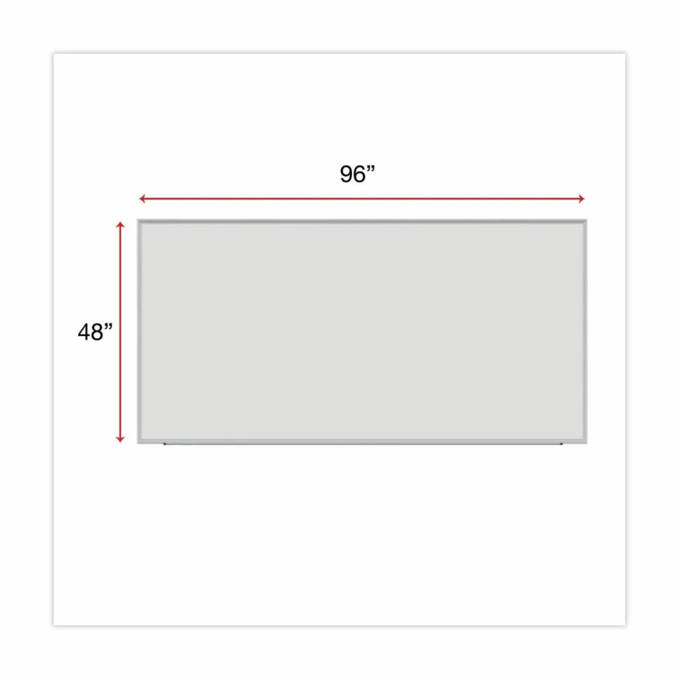 Universal Deluxe Melamine Dry Erase Board, 96" x 48", White Surface, Anodized Aluminum Frame