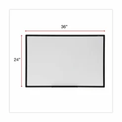 Universal Design Series Deluxe Dry Erase Board, 36" x 24", White Surface, Black Anodized Aluminum Frame