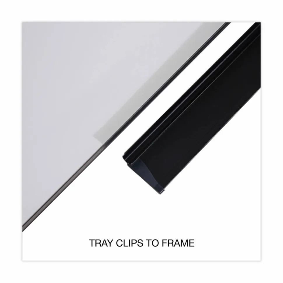 Universal Design Series Deluxe Dry Erase Board, 36" x 24", White Surface, Black Anodized Aluminum Frame