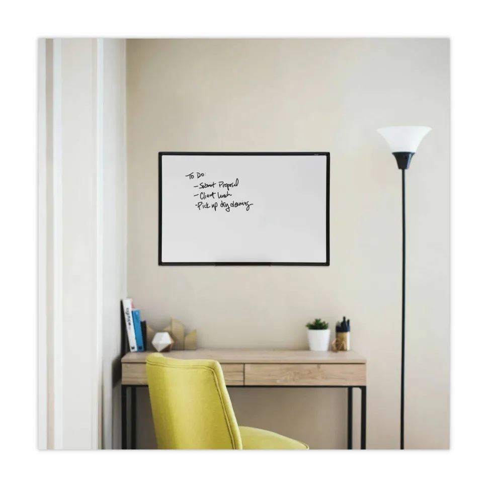 Universal Design Series Deluxe Dry Erase Board, 36" x 24", White Surface, Black Anodized Aluminum Frame