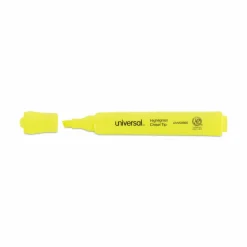 Universal Desk Highlighter Value Pack, Fluorescent Yellow Ink, Chisel Tip, Yellow Barrel, 36/Pack