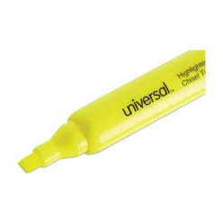 Universal Desk Highlighter Value Pack, Fluorescent Yellow Ink, Chisel Tip, Yellow Barrel, 36/Pack
