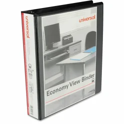 Universal Economy Round Ring View Binder, 3 Rings, 1.5