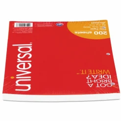 Universal Filler Paper, 3-Hole, 8.5 x 11, Wide/Legal Rule, 200/Pack