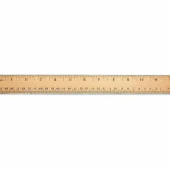 Universal Flat Wood Ruler w/Double Metal Edge, Standard, 12