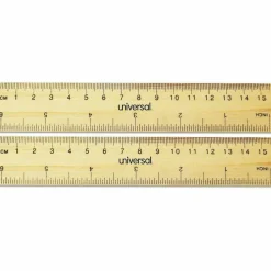 Universal Flat Wood Ruler, Standard/Metric, 6" Long