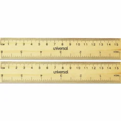 Universal Flat Wood Ruler, Standard/Metric, 6