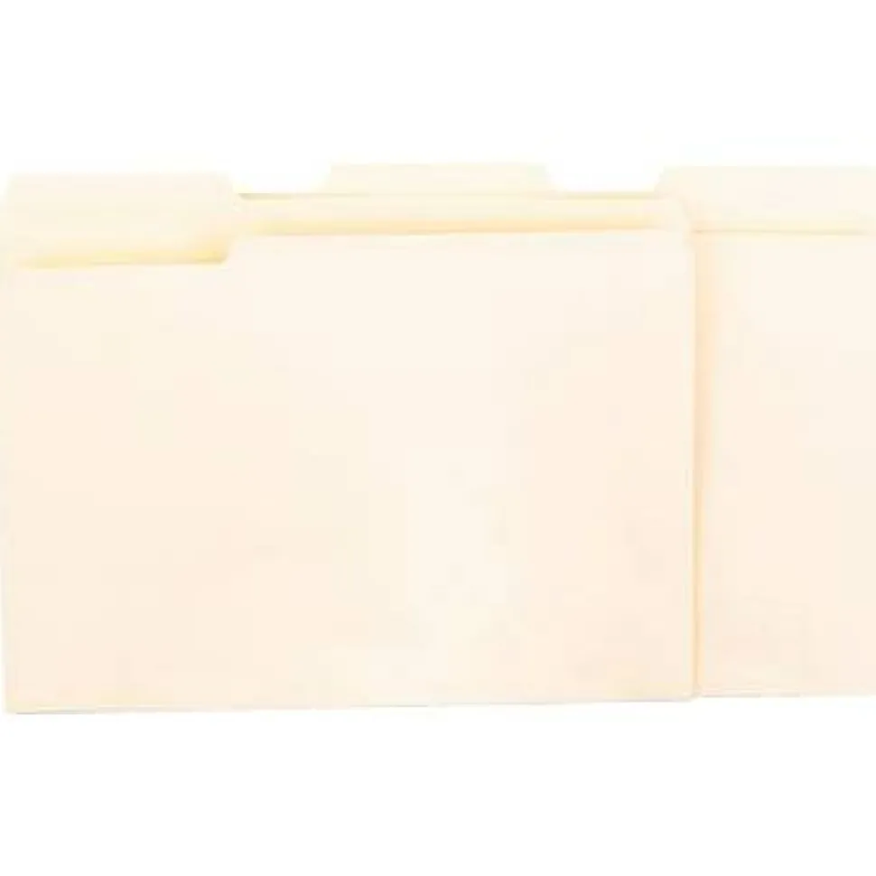 Universal Interior File Folders, 1/3-Cut Tabs: Assorted, Letter Size, 9.5-pt Manila, 100/Box