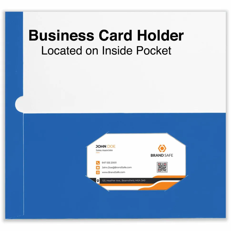 Universal Laminated Two-Pocket Folder, Accommodates (100) 11 x 8.5 Sheets, Blue, 25/Box