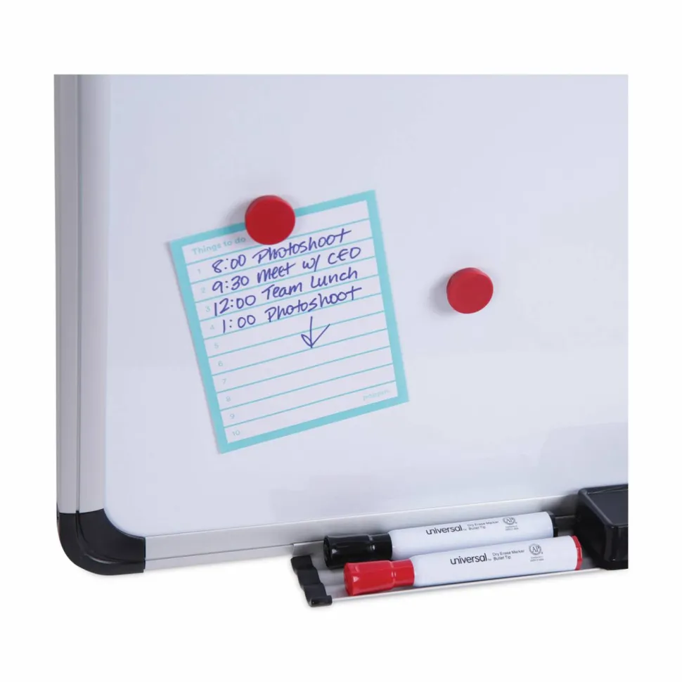 Universal Magnetic Steel Dry Erase Marker Board, 36" x 24", White Surface, Satin Aluminum Frame