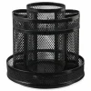 Universal Metal Mesh Rotating Desktop Organizer, 8 Compartments, Metal Mesh, 6.5" Diameter x 6.13"h, Black