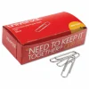 Universal Paper Clips, Jumbo, Nonskid, Silver, 100 Clips/Box, 10 Boxes/Pack