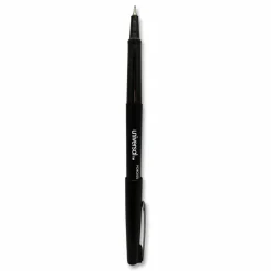 Universal Porous Point Pen, Stick, Medium 0.7 mm, Black Ink, Black Barrel, Dozen