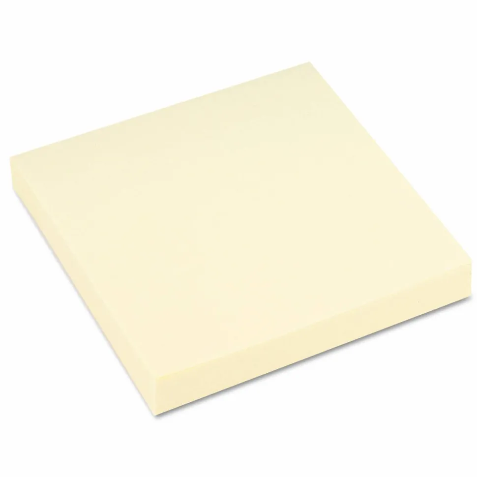 Universal Recycled Self-Stick Note Pads, 3" x 3", Yellow, 100 Sheets/Pad, 18 Pads/Pack