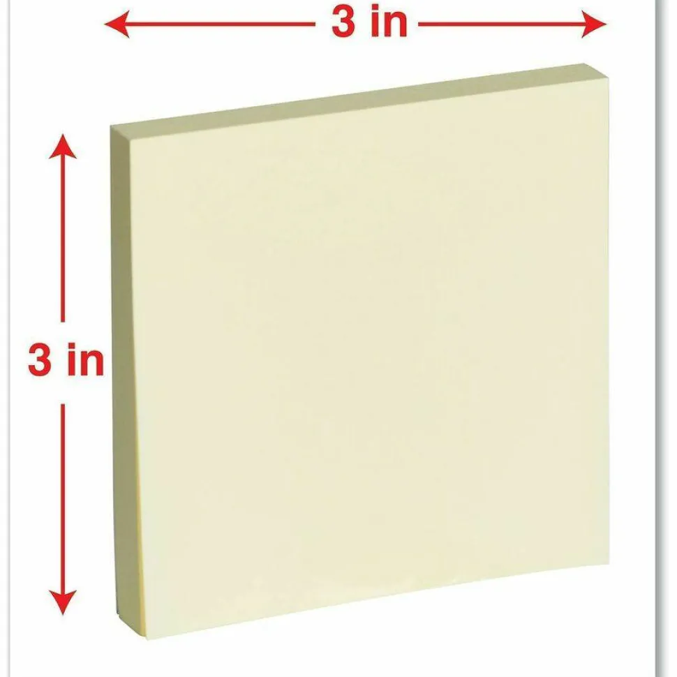 Universal Self-Stick Note Pads, 3" x 3", Yellow, 100 Sheets/Pad, 12 Pads/Pack