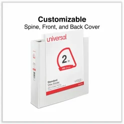 Universal Slant D-Ring View Binder, 3 Rings, 2" Capacity, 11 x 8.5, White