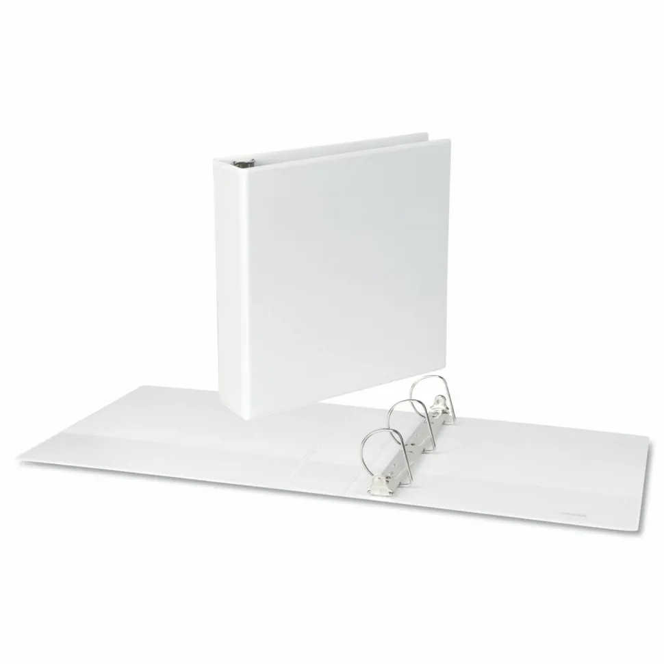 Universal Slant D-Ring View Binder, 3 Rings, 2" Capacity, 11 x 8.5, White